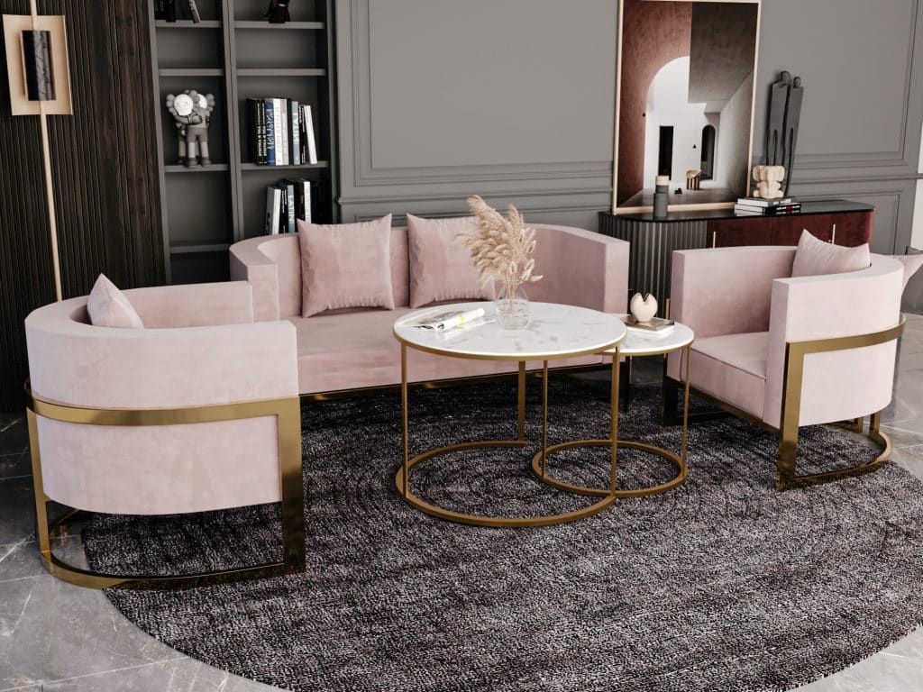 اثاث خارجي مودرن مكون من 5 قطع كنبة و2 كرسي وترابيزة