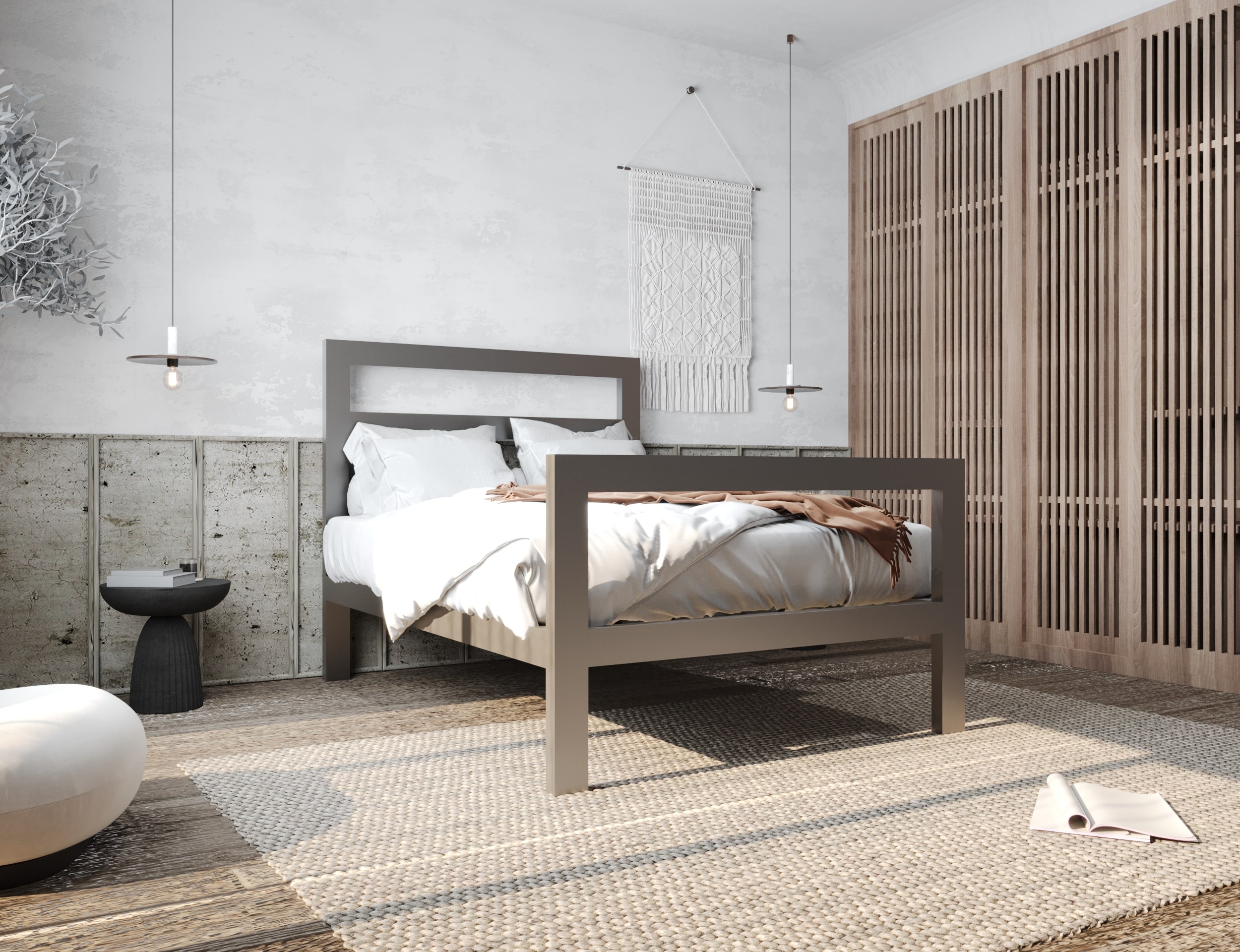 سرير اوضه نوم حديد 140 سم بتصميم عصري مناسب للشباب والأطفال