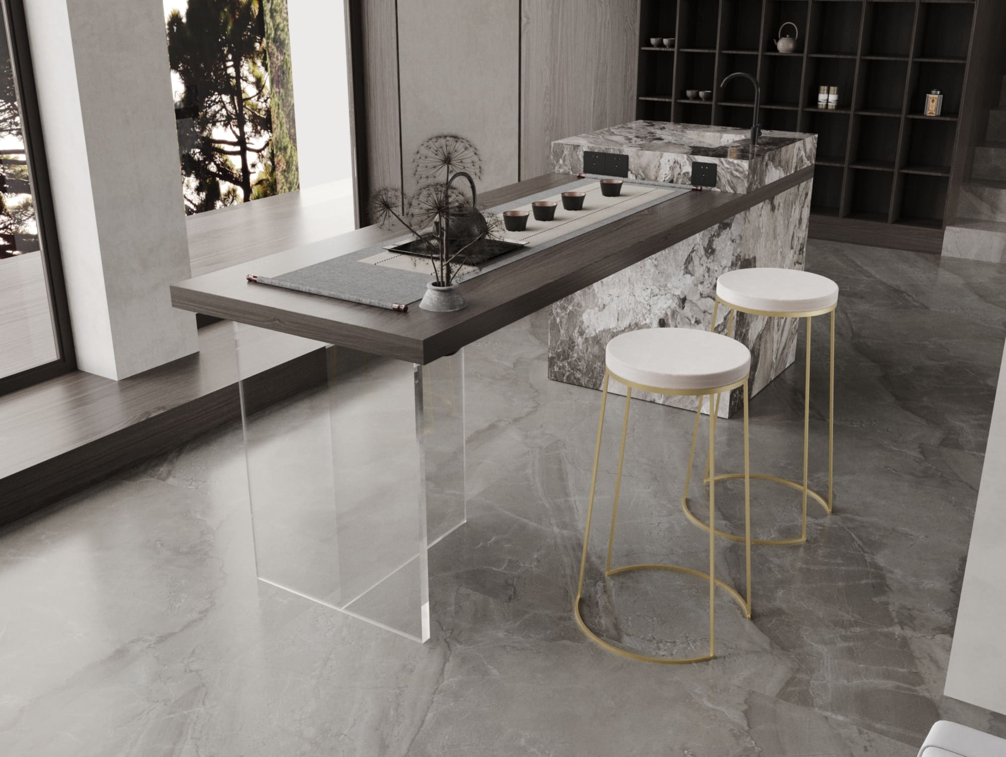 كرسي بار مودرن بدون ظهر