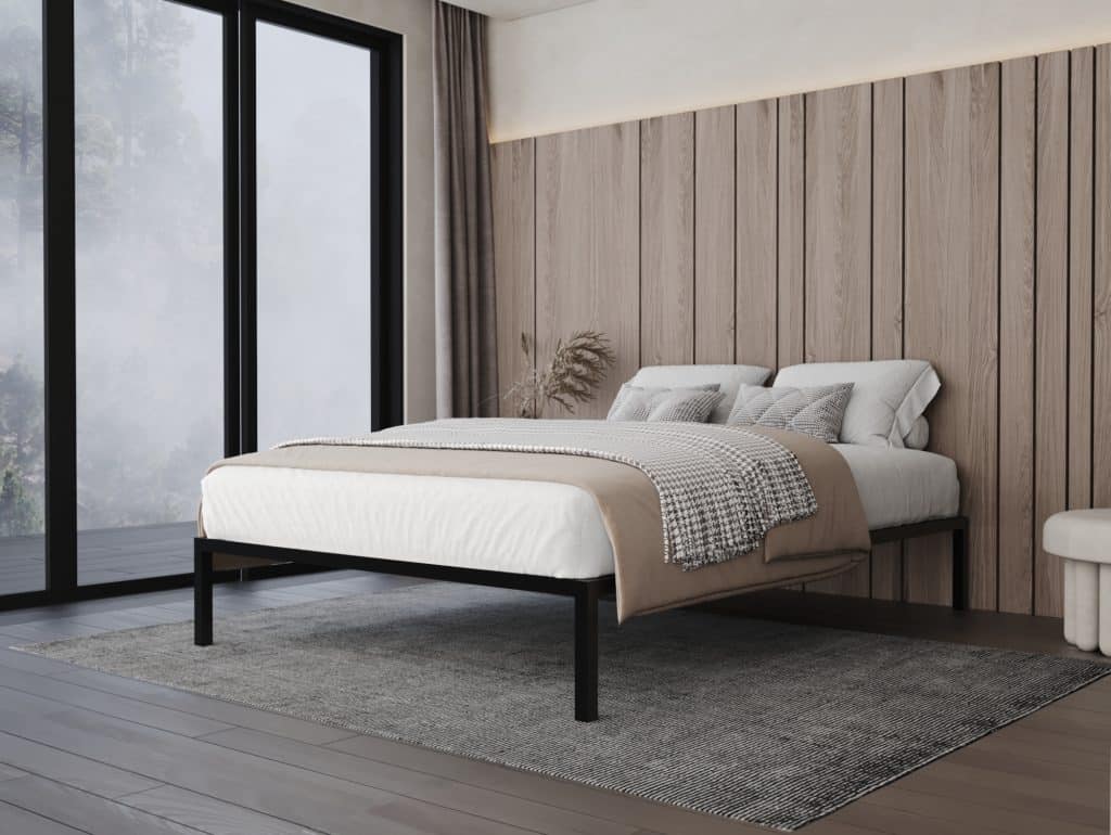 سرير حديد مودرن 140 سم مناسب لغرف نوم المتزوجين والشباب