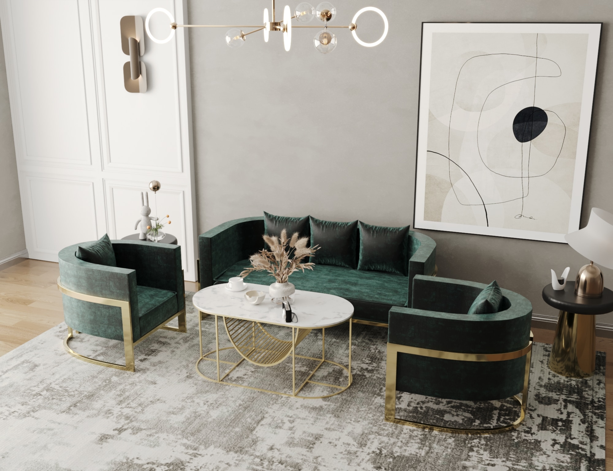 طقم اثاث خارجي مودرن مكون من 4 قطع كنبة و2 كرسي وترابيزة