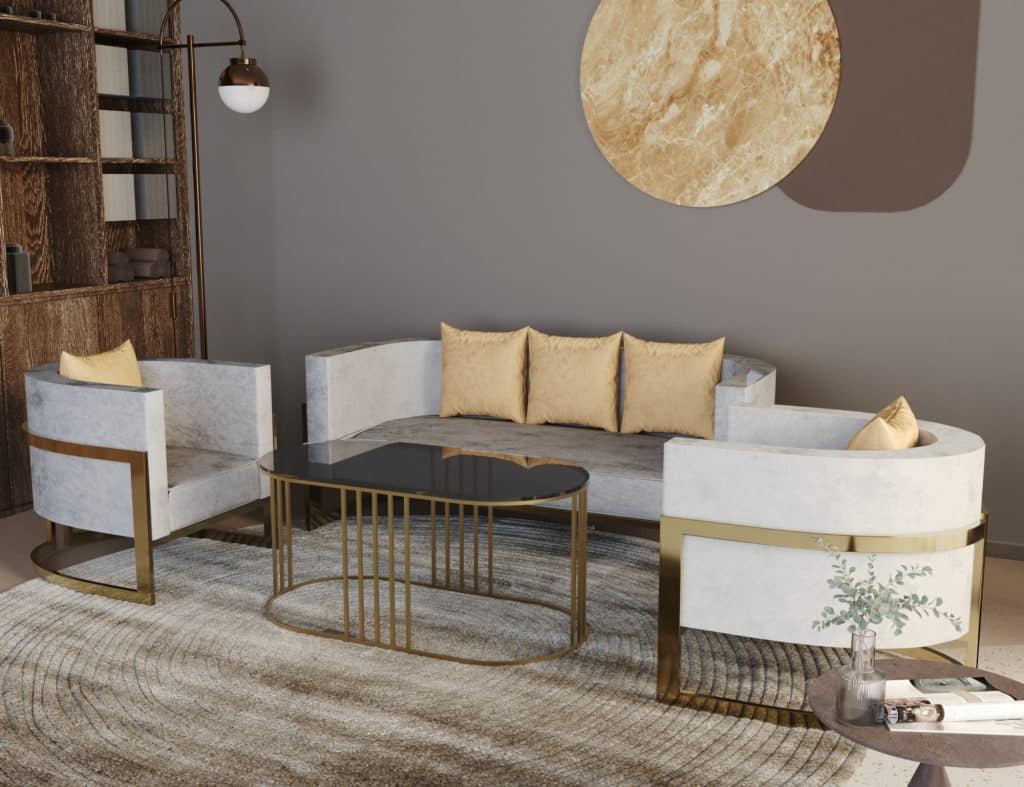 طقم اثاث خارجي مودرن مكون من 4 قطع 2 كرسي وكنبة وترابيزة