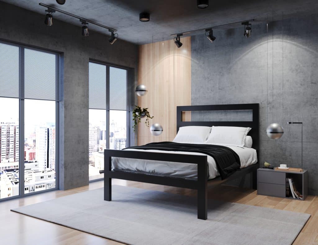 سرير حديد مودرن 160 سم أسود