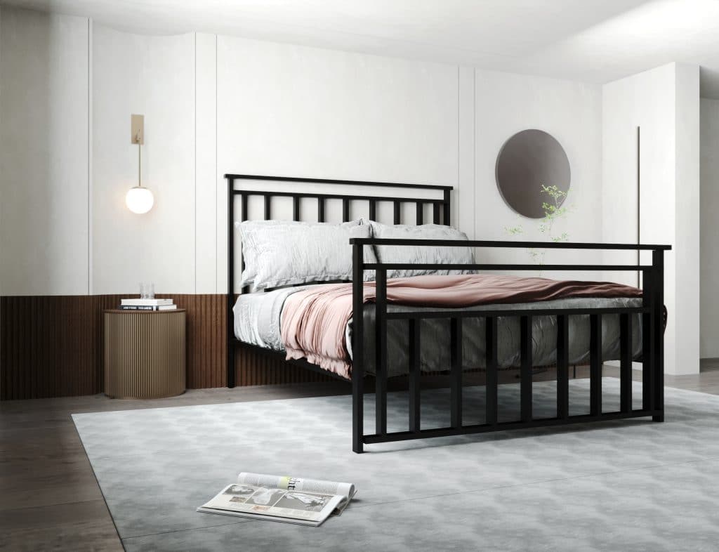 سرير نوم للمتزوجين 160 سم من الحديد بتصميم عصري