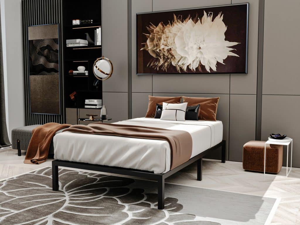 سرير مودرن حديد 120 سم