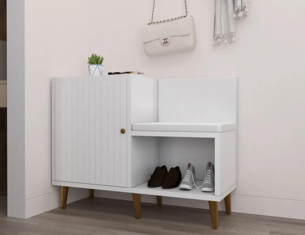 لوتس جزامة مودرن خشب بيضاء بمقعد