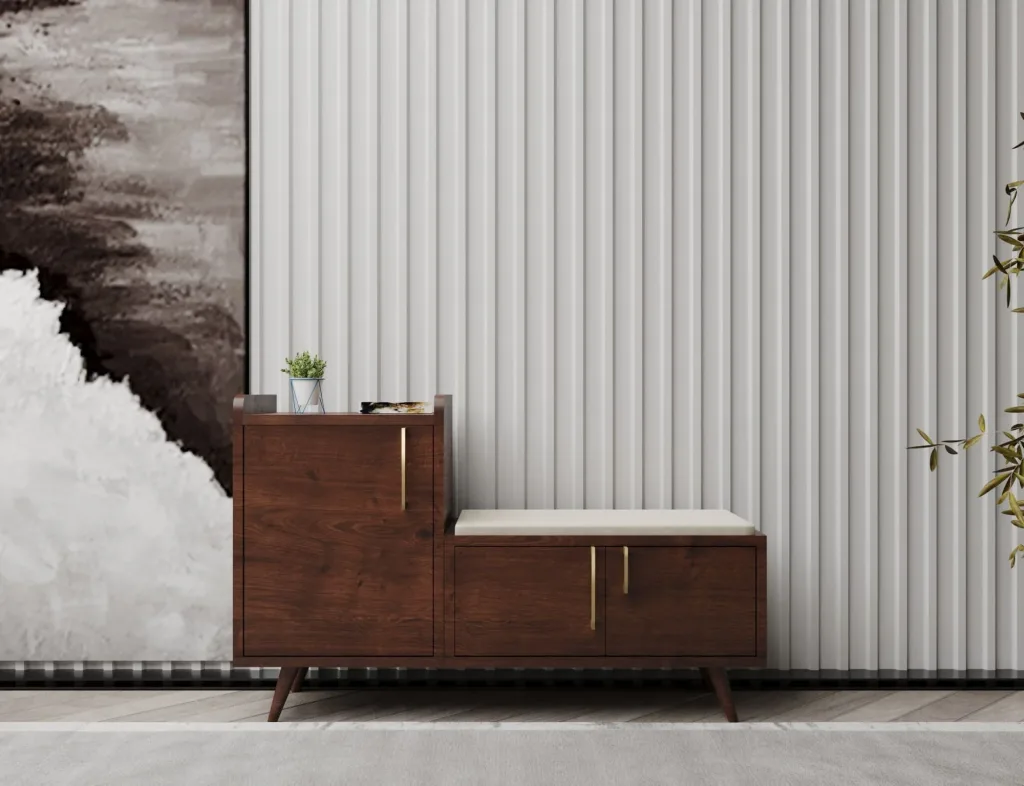 جزامة ستاند جزامة خشب مودرن بمقعد