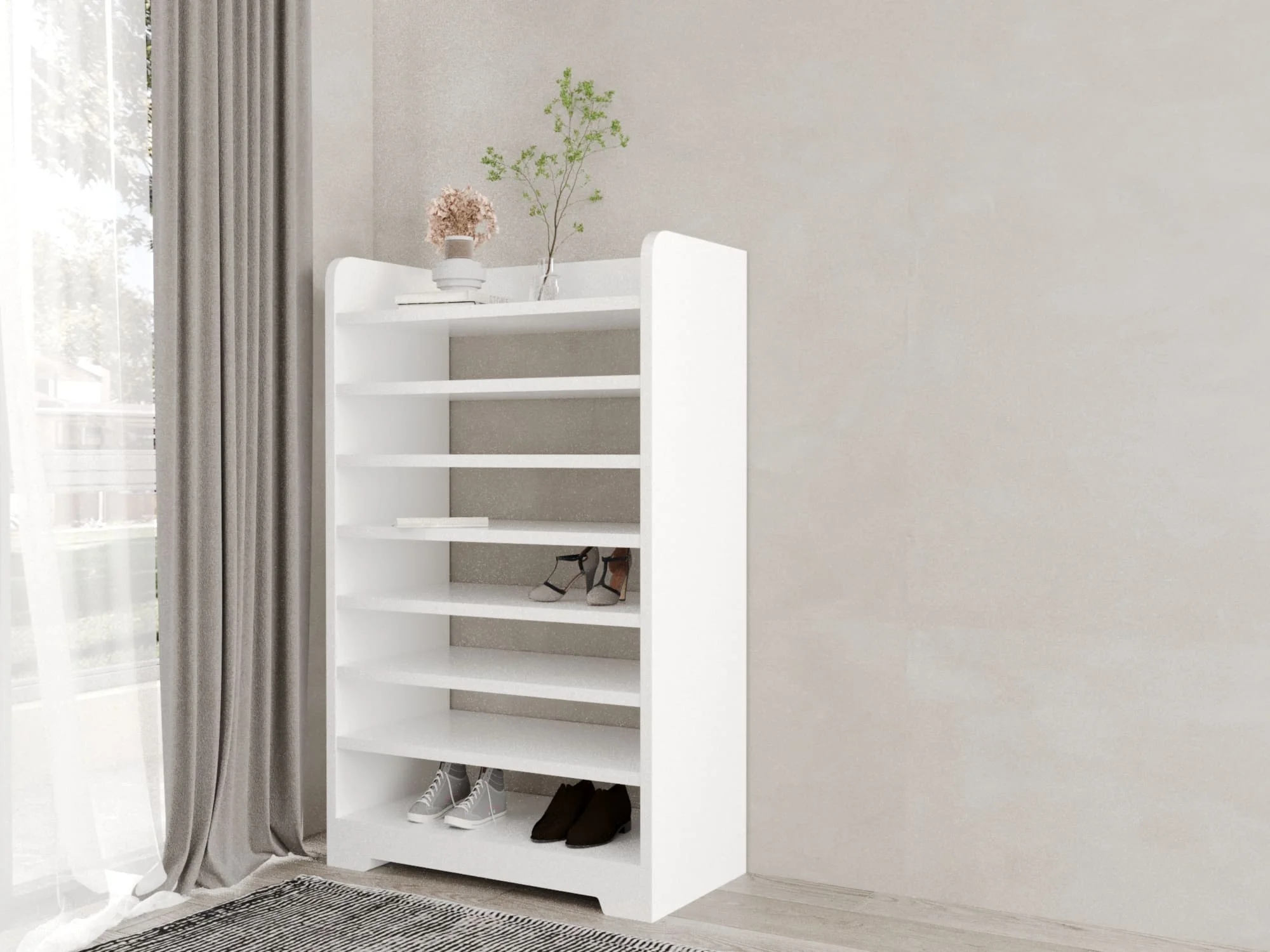 وايت لاين جزامة مودرن خشب بيضاء