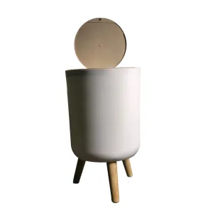 باسكيت تاتش كبير مدور سلة مهملات بأرجل خشبية