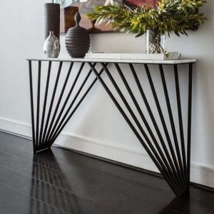 كونسول 100×30×90 سم من - أسود وأبيض