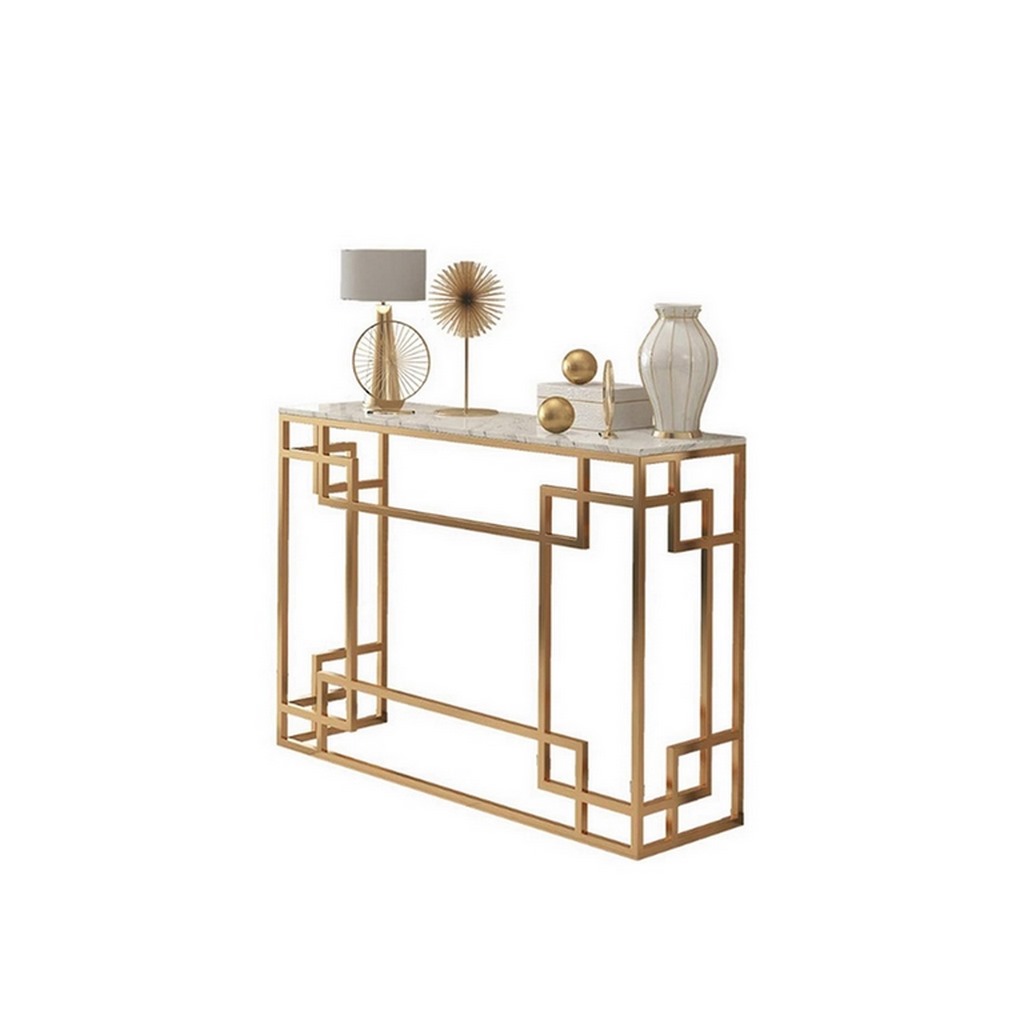 كونسول ستيل و رخام ذهبى وأبيض