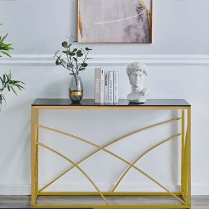 كونسول باللون الذهبي  – 90×35×110 سم