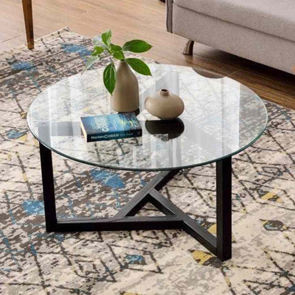 طاولة قهوة من الاستيل باللون الأسود